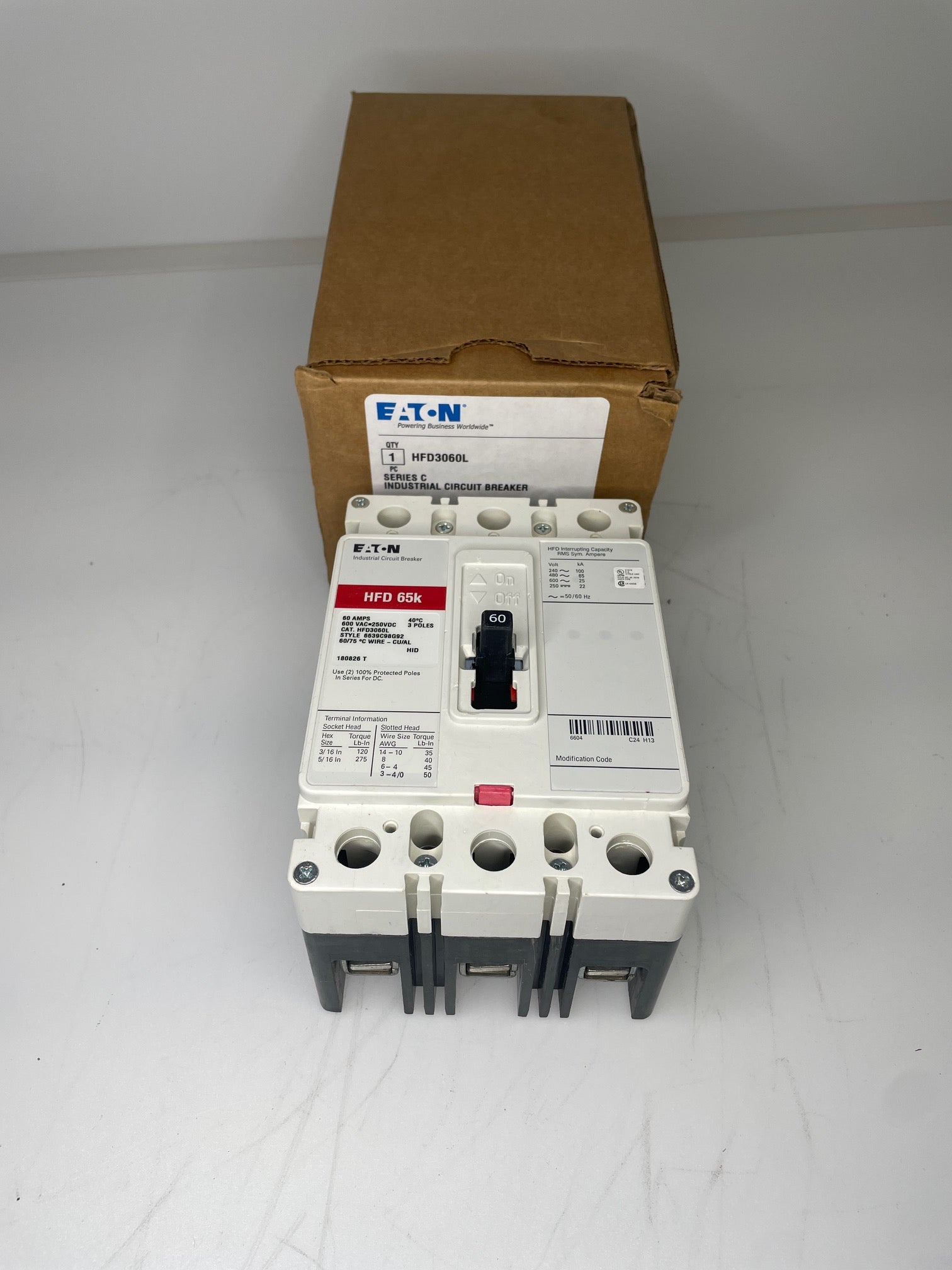 HFD3060L 60AMPS, EATON,CUTLER HAMMER BREAKER